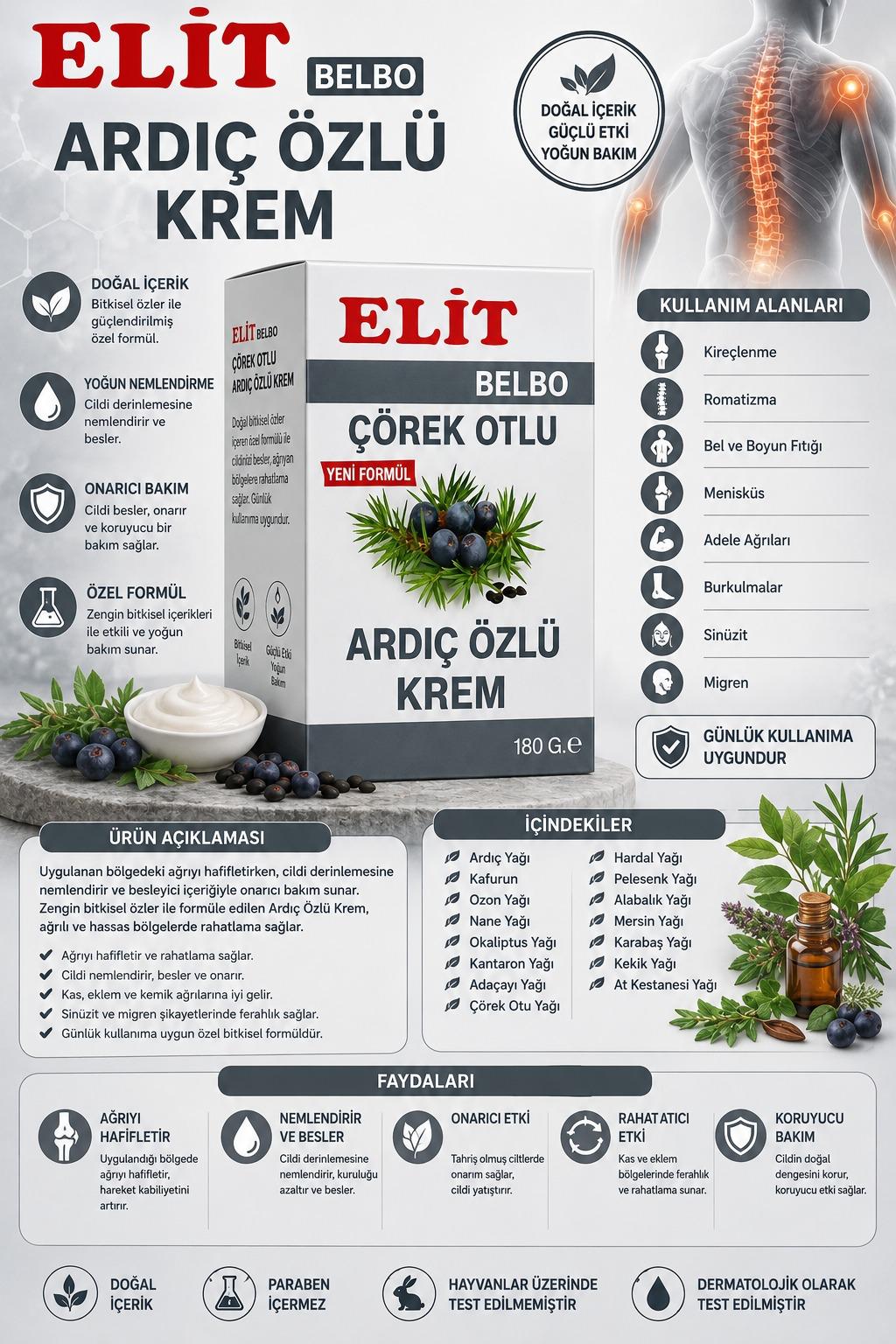 Elit Belbo Çörek Otlu Ardıç Özlü Krem ürün tanıtım görseli