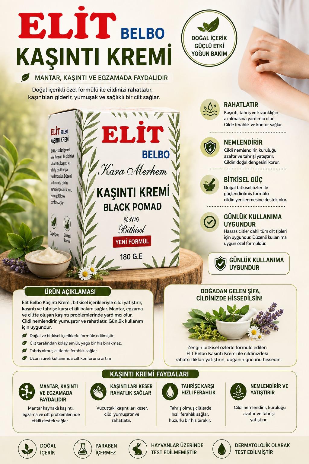 Elit Belbo Kaşıntı Kremi ürün tanıtım görseli