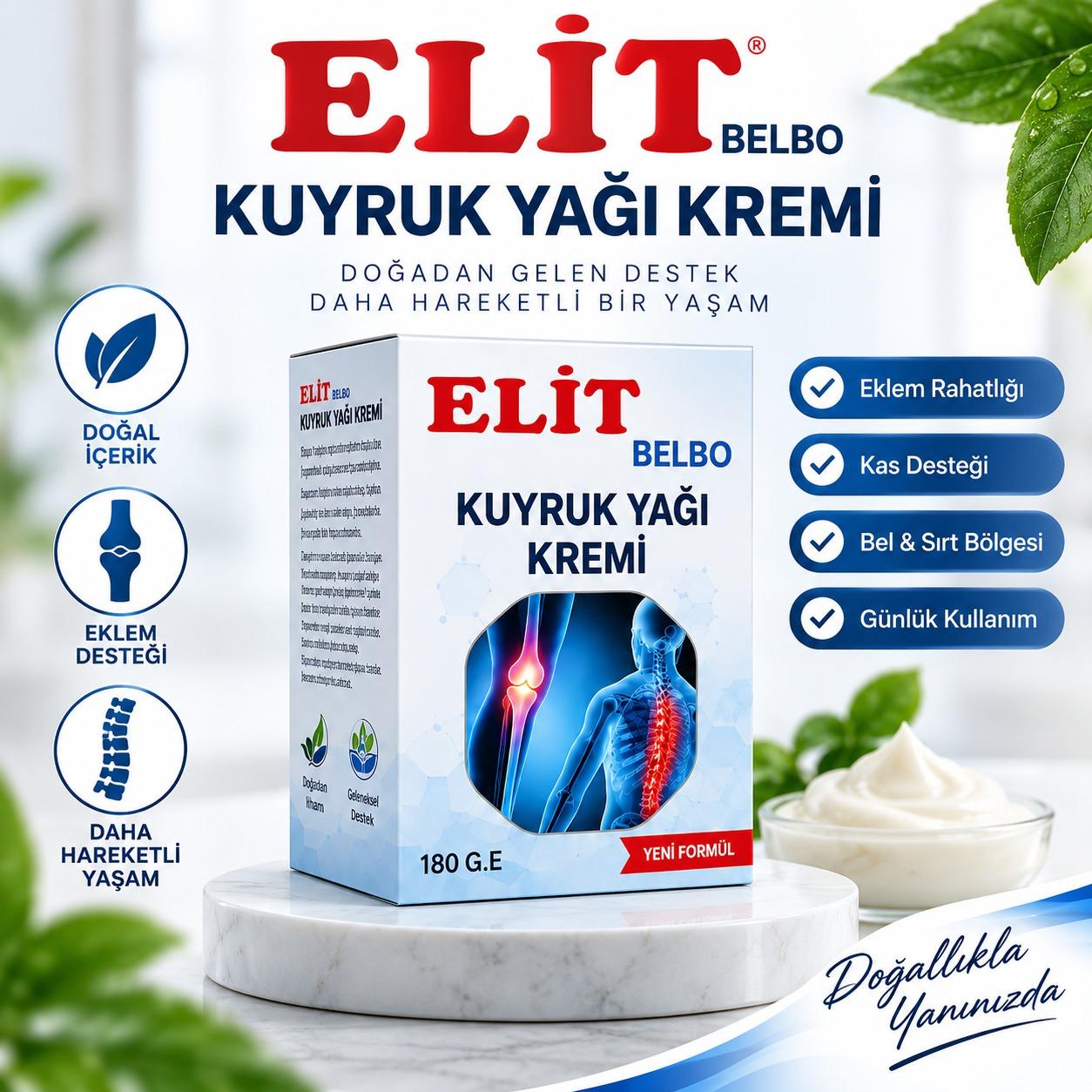 Elit Belbo Kuyruk Yağı Kremi ambalajı ve tanıtımı